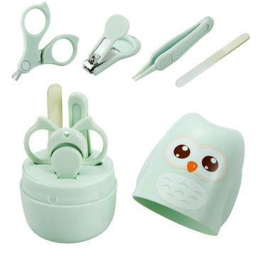 Pandaear Baby Nail Manicure Pedicure Grooming Care Kit (4 Pack)| Clippers Scissors File Tweezers | Newborn Infant Toddler Kids|1