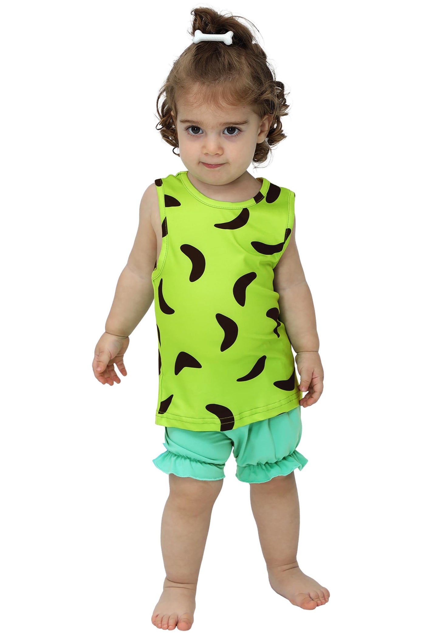 Halloween Pebbles Clothing Set Green Tank Top Teal Bloomer Outfit 3-4T