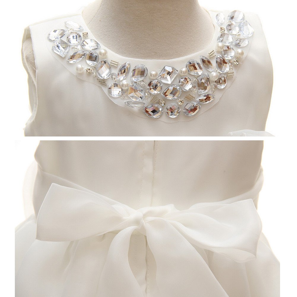 Coozy Baby Girl Dress Christening Baptism Gowns Flower Girl Special Occasion Dress (18M(16-20Months), Ivory)