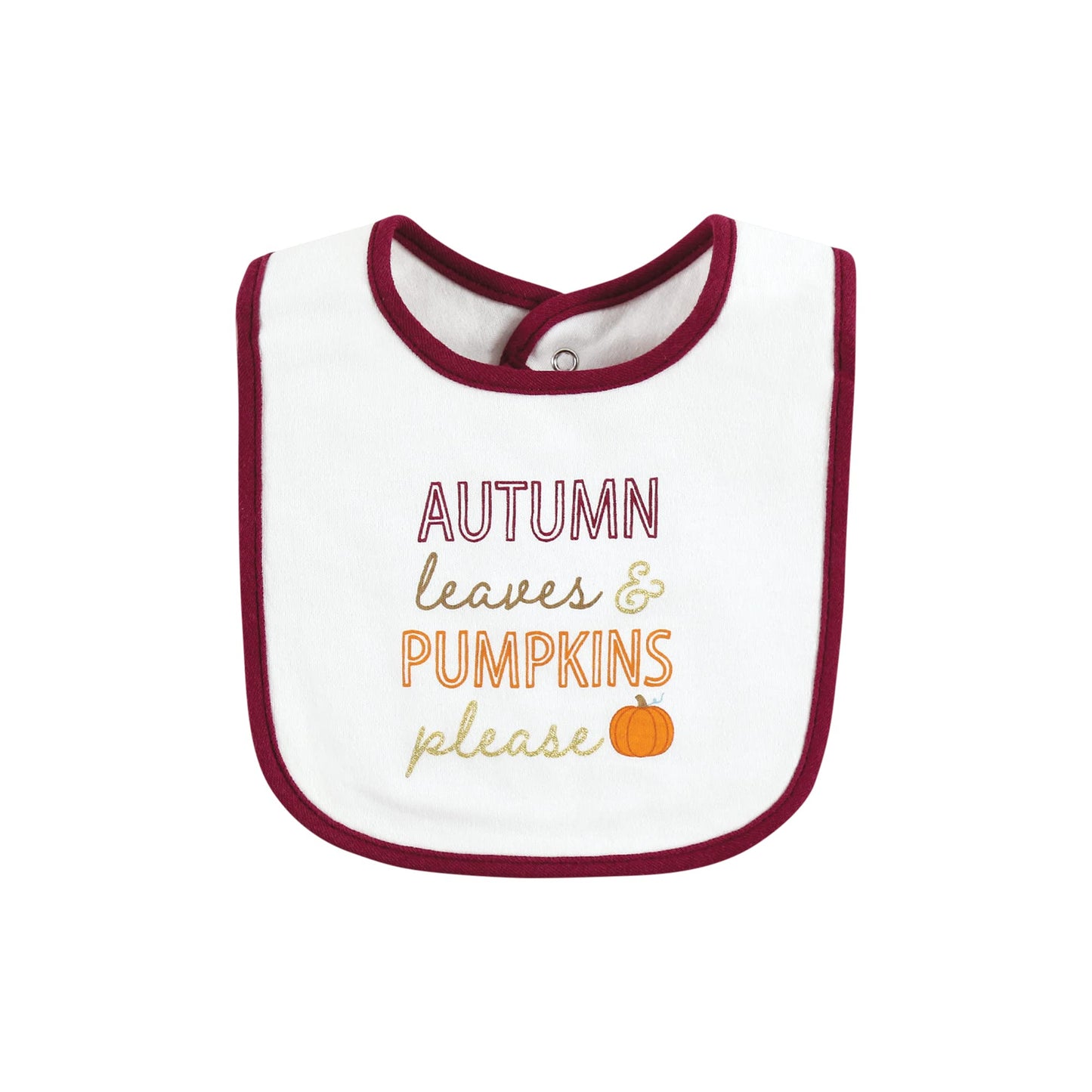 Hudson Baby Unisex Baby Cotton Bibs, Pumpkin Spice Date, One Size