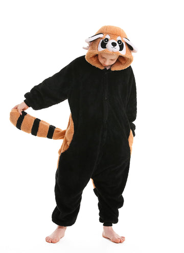 Atoz Onesie For Kids, Animal Pajamas Halloween Cosplay Costume For Girls Boys, Raccoon 6-7Y