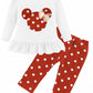 BOMDEALS Adorable Cute Toddler Baby Girl Clothing 2pcs Outfits(WhiteRed,110,21005b)