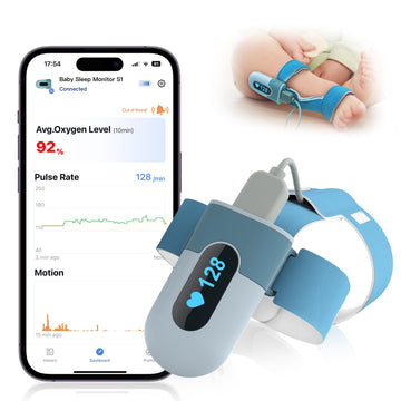 Babytone Baby Oxygen Monitor, Baby Sleep Monitor, Tracking Avg O2, Pulse Rate and Movement for Infant, Wearable Foot Monitor wit