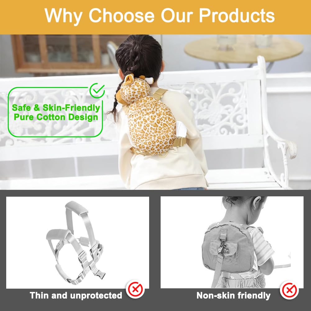 Berhapy 2 In 1 Toddler Leash, Toddler Safety Harness Backpack With Leash, Children'S Walking Leash Strap With Backpack, Kid Leas