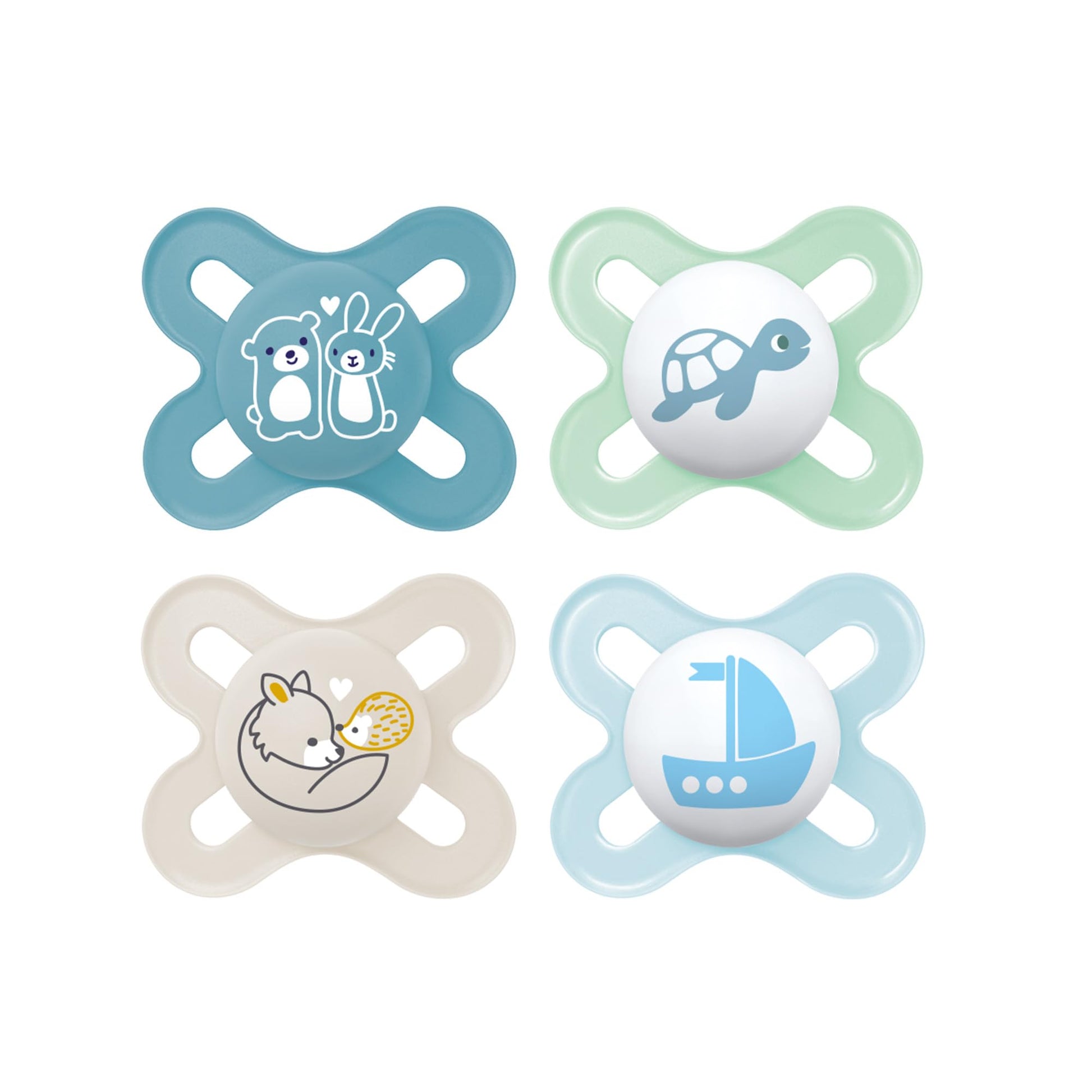 Mam Original Start Matte Newborn Baby Pacifier, Best Pacifier For Breastfed Babies, Boy, 0-3 Months (Pack Of 4)
