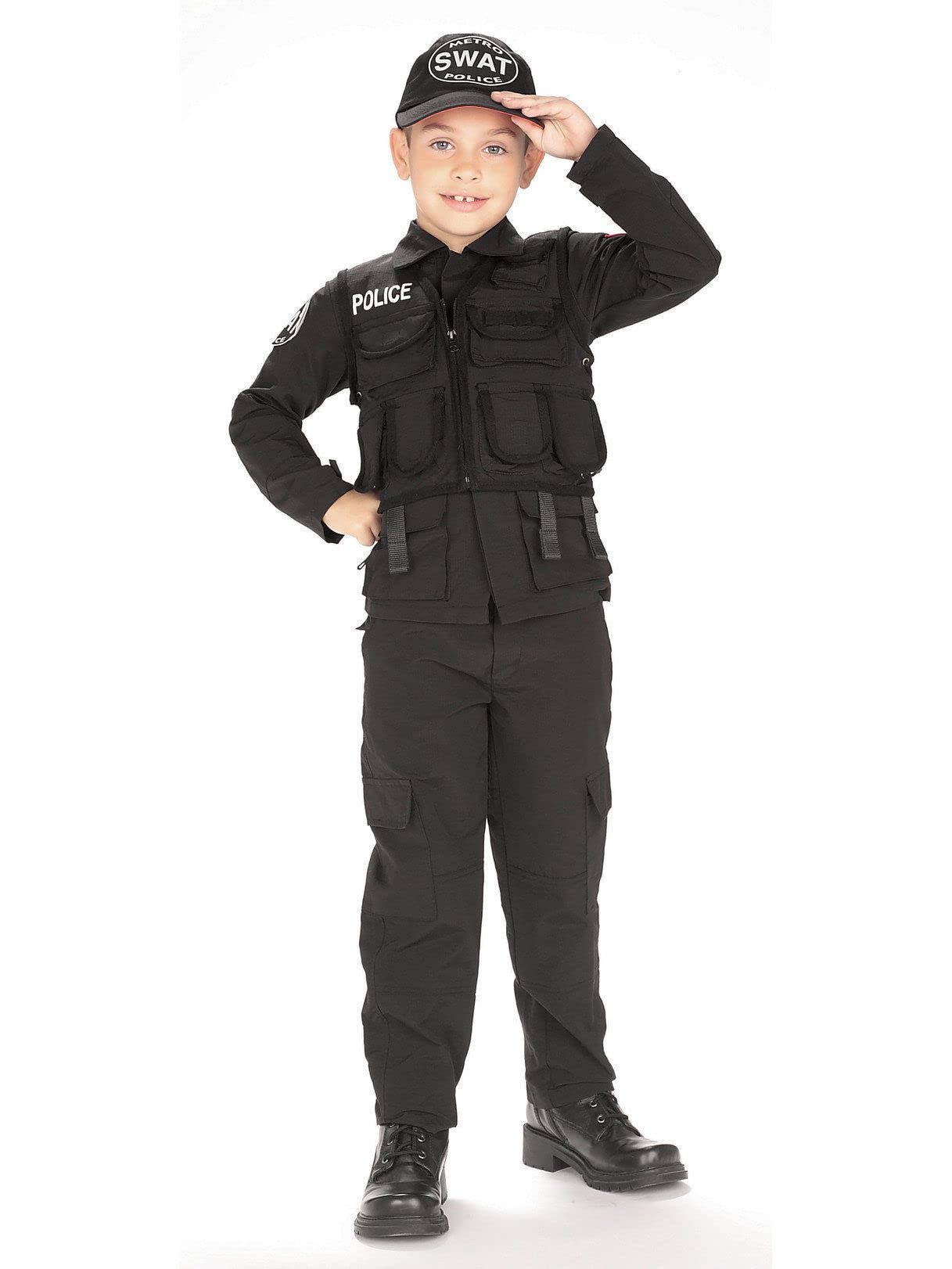 Young Heroes Child'S Swat Police Costume, Large