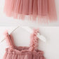 Bgfks Layered Tulle Tutu Dress For Toddler Girls,Baby Girl Rainbow Tutu Princess Skirt Set With Flower Headband.(Dusty Rose,2T)