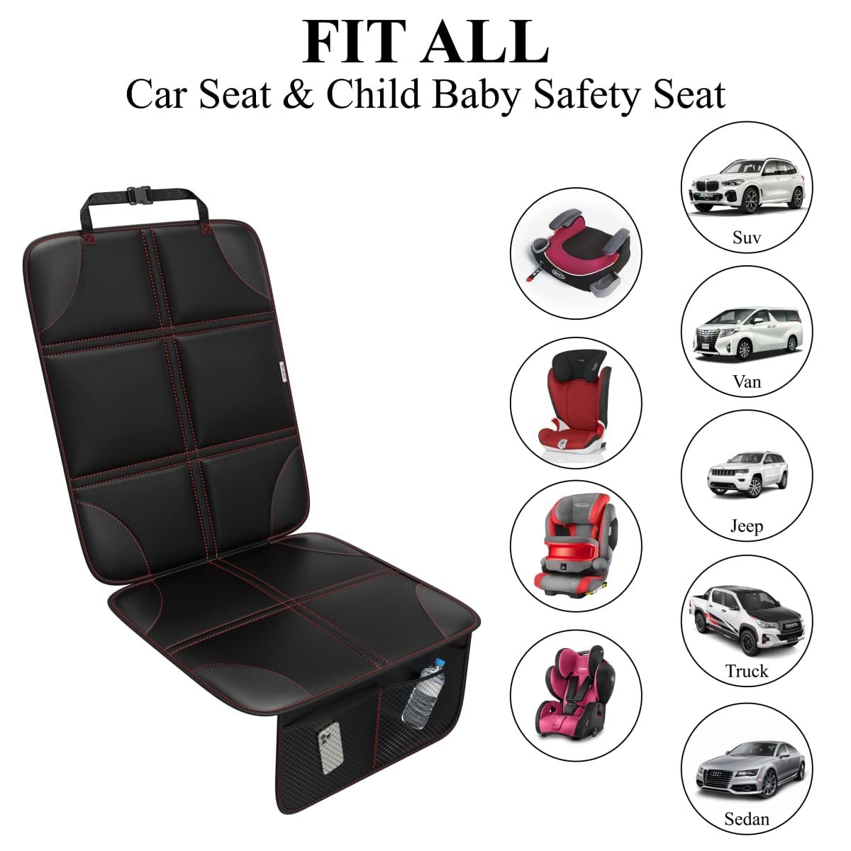 Meolsaek Car Seat Protector, Non-Slip Backing Will Not Leave Imprint, Waterproof Thicker Car Seat Cover For Suv, Sedan, Truck, L