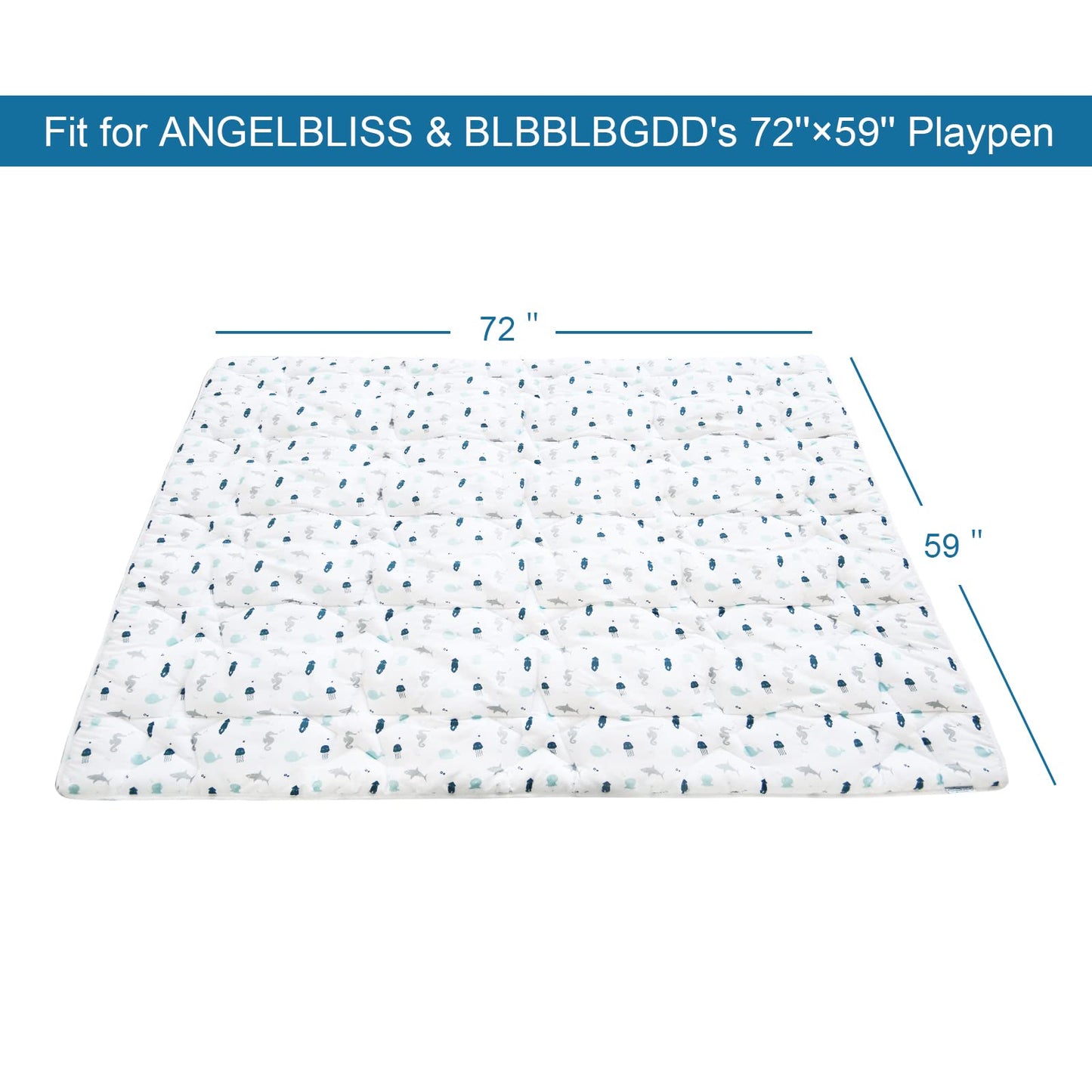 Baby Play Mat For 71'' X 59'' Playpen, Playmat For Babies And Toddlers, Baby Mat For Floor Large & Thick, Non Slip Cushioned Bab
