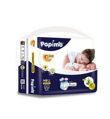Papimo New Born Baby Diapers With Aloe Vera, (3 Kg  5 Kg)