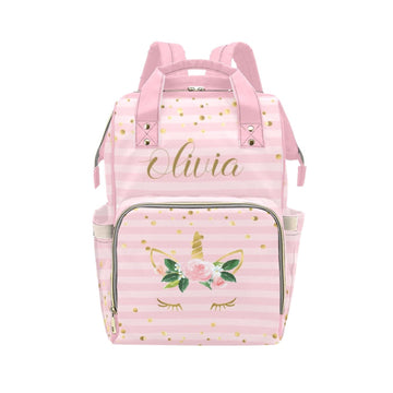 Personalized Baby Diaper Bag Backpack for Women, Custom Name Nursing Mommy Daypack, Diaper Bag for Girls Boys, New Mom Gifts (Un