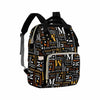Artsadd Custom Monogram Diaper Back Pack With Thermal Pockets, Orange And White Travel Backpack Customized Baby Bags With Name G