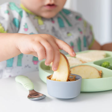 Bumkins Baby Silicone Little Dippers, Attaches To Bowls, Dishes And Plates, Sauce Cup, Holds Condiments, Dip, Puree, Toppings, B