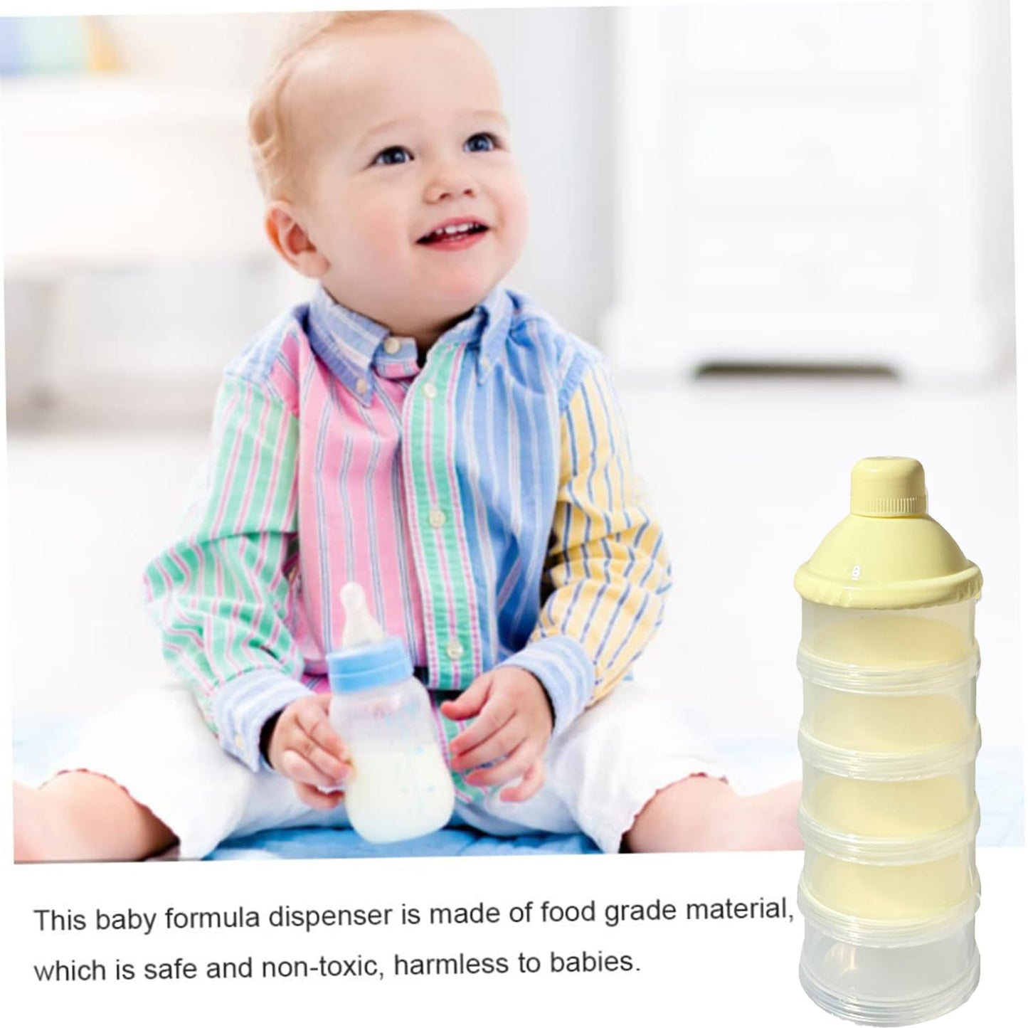Manwetye 2 Pcs 5 Layers Baby Milk Powder Pots, Formula Dispenser Portable Milk Powder Formula Dispenser Container Pot Box Milk C