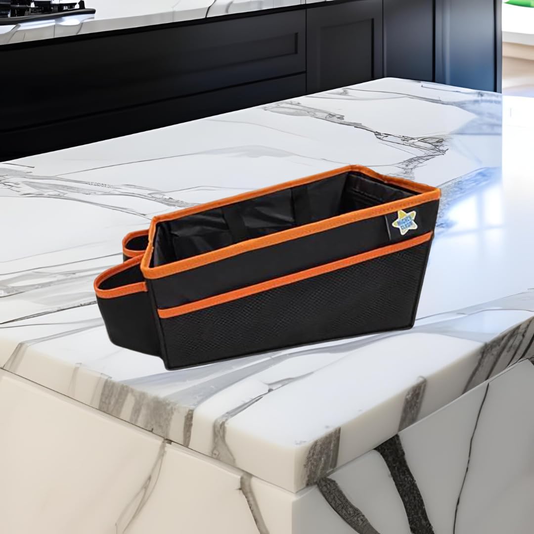 Mighty Clean Car Storage Organizer - Use In The Trunk, Or Front Or Back Seat With 8 Side Pockets + 1 Zippered Pouch + 2 Mesh Pou