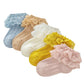 Qandsweet Baby Girls' Eyelet Flower Socks Ankle Sock For Newborn Infant Toddlers Kids (2-4 Years, Blue/Brown/Cream/Yellow/Pink)