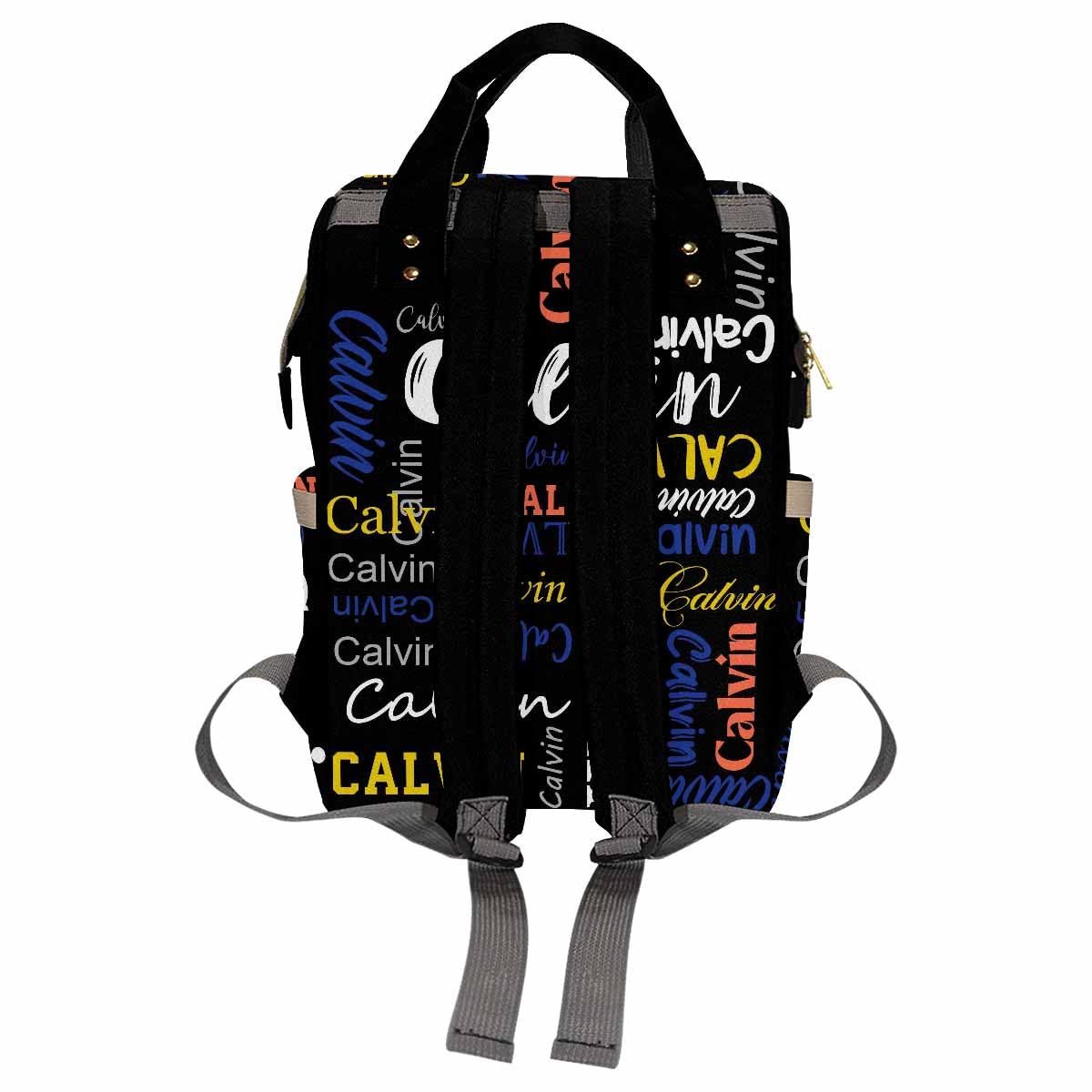 Custom Diaper Bag, Black Name Logo Personalized Diaper Backpack With Text Mummy Nursing Baby Bags Fashion Shoulders Bag Casual D