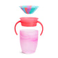 Munchkin Miracle 360 Trainer Sippy Cup With Handles, Spill Proof, 7 Ounce, Tropical Swirl, Pink Multi