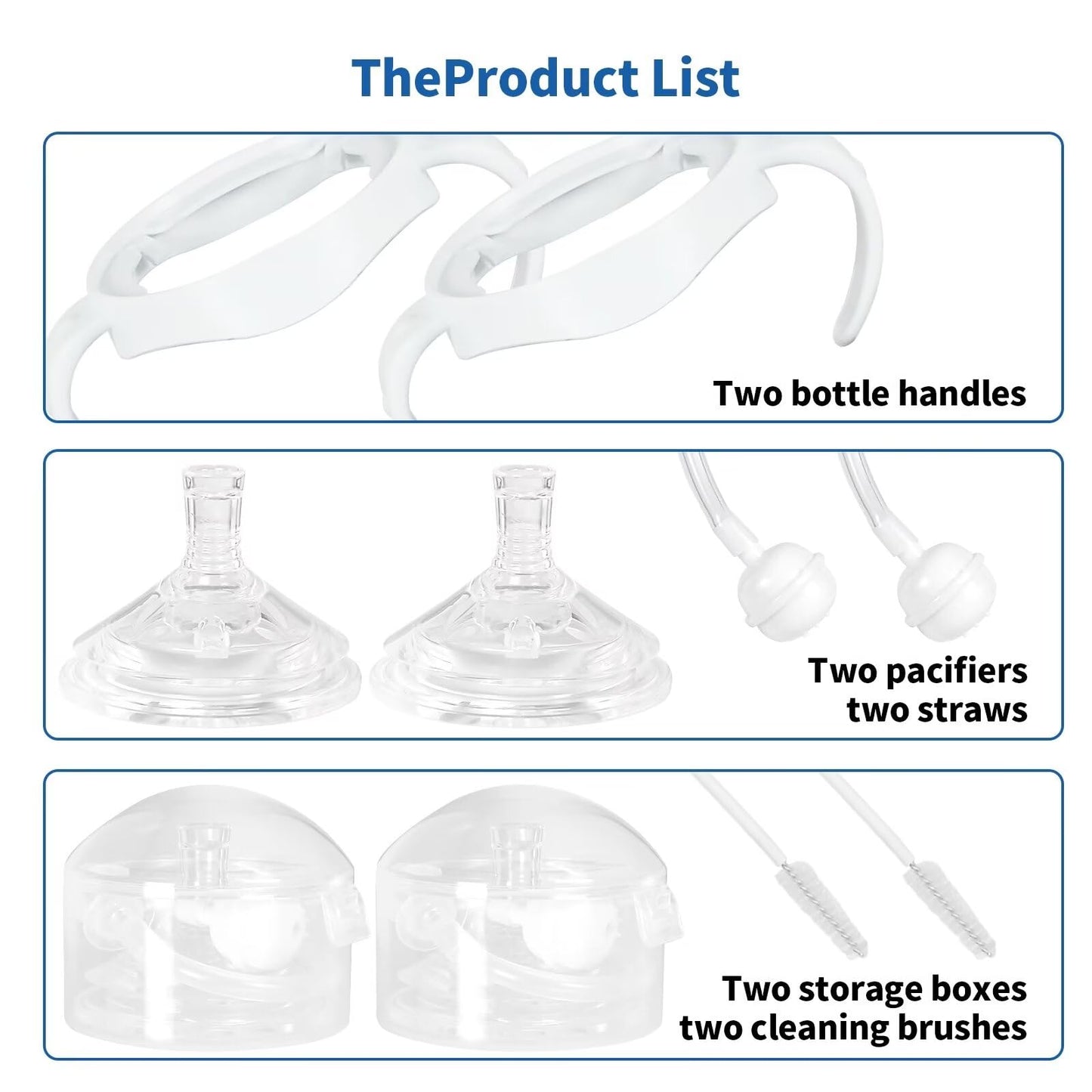 Straw Cup Soft Spout Conversion Kit For Philips Avent Natural Baby Bottle, Bottle Handles And Weighted Straw (2 Pack)