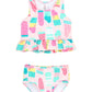 Rufflebutts Girls Ice Cream Social Peplum Tankini - 8