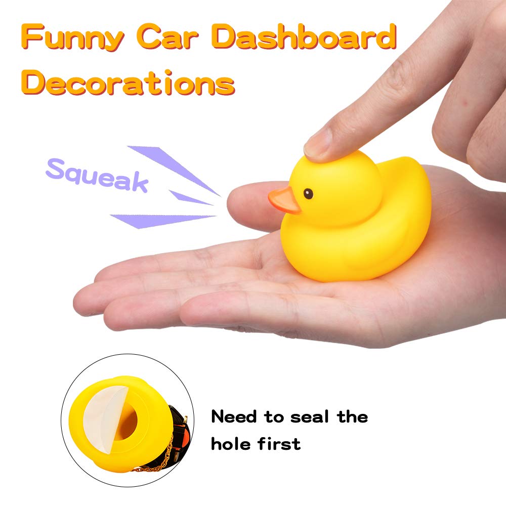 wonuu Rubber Duck Car Decorations Cute Yellow Duck Car Dashboard Ornaments with Propeller (Y-Snow Flake)