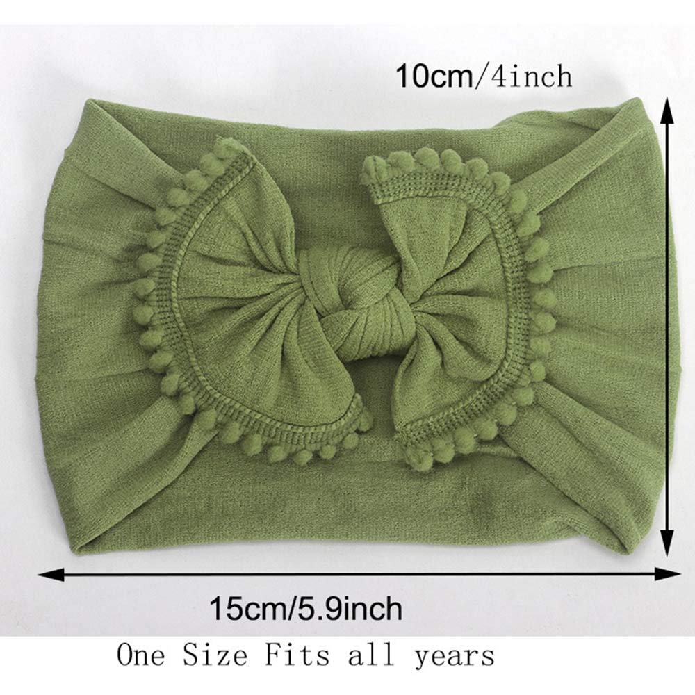 Canb Baby Hair Bow Headband Infant Toddler Bow Stretchy Knot Nylon Baby Headbands Baby Accessories(White)