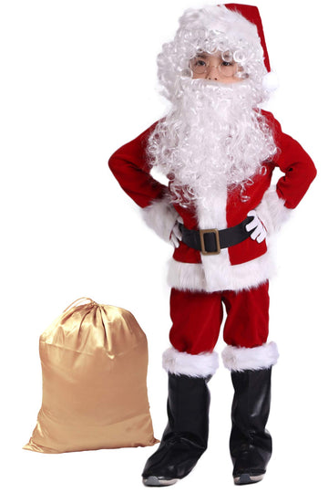 Takuvan Complete Christmas Boys 10Pcs Santa Suit Children Halloween Costume Xl Red