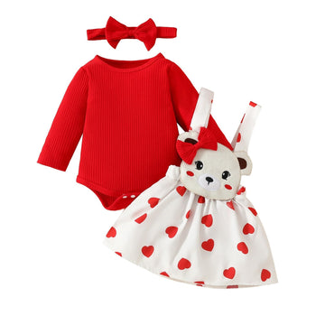 Generic New Baby Checklist Newborn Infant Baby Boys Valentines Day Outfit Long Sleeve Romper Heart Fall (Red, 6-9 Months)