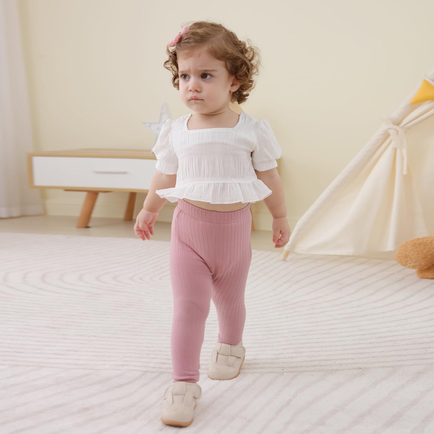 U.Nikaka Unisex Baby 0-6 Months 5-Pack Pants In Grey White Black Orange And Pink