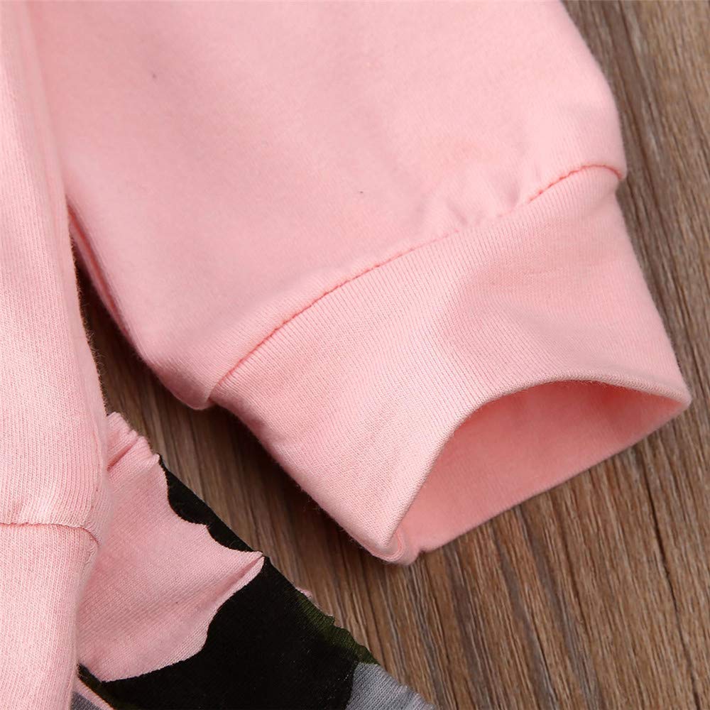Fybitbo Toddler Baby Girl Fall Winter Clothes Mamas Bestie Hoodie Sweatshirt Tops & Camo Pants Outfits Clothing Sets (Pink Camo,