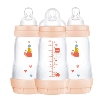 Mam Easy Start Anti-Colic Bottle , Baby Essentials, Medium Flow Bottles With Silicone Nipple, Baby Bottles For Baby Girl, Peach,