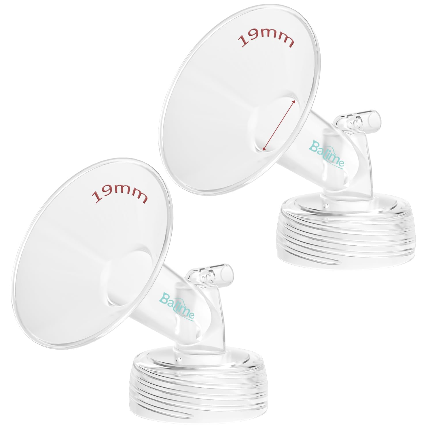 BALIME 19MM Wide-Mouth Flange Spectra Replacement Pump Parts for S1 S2 - Exact Fit Medical Grade Flanges Breast Pump Parts - BPA