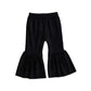 Toddler Bell Bottoms Baby Girls Ruffle Leggings Bell-Bottomed Flare Pants Trousers (F-Black, 3-4T)