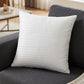 JAANVI PILLOW 12 x 12 Inch Sofa Cushion | White Stripe Polyester Fabric Cover | Soft Polyester Staple Fiber Filling | Square Cus