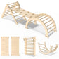 Cmfydaily 7 In 1 Montessori Pikler Triangle Set, Foldable Wooden Pickler-3 Piece Baby Climbing Gym Toddler Climbing Toys Indoor