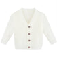 Lilax Baby Boys Basic Long Sleeve V-Neck Classic Knit Cardigan Sweater 6-9 Months Cream