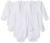 Hudson Baby Unisex Baby Cotton Long-Sleeve Bodysuits, White, 12-18 Months Us