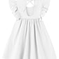 Lyxiof Toddler Baby Girl Cotton Linen Dress Ruffle Sleeve Halter Sleeveless Kids Casual Beach Dresses White 90Cm