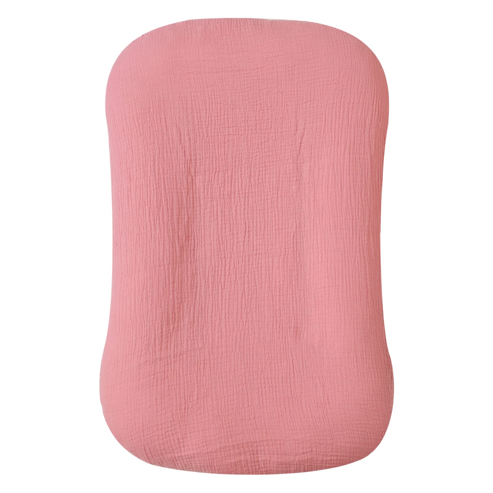 Hooyax Muslin Baby Lounger Cover Soft Organic Cotton Slipcover Fits Newborn Lounger For Baby Boys And Girls (Flesh Pink)