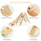 Olakids Climbing Toys For Toddlers, 3 In 1 Kids Wooden Montessori Triangle Set Climber Toy With Ramp Ladder Slide For Gym Playgr