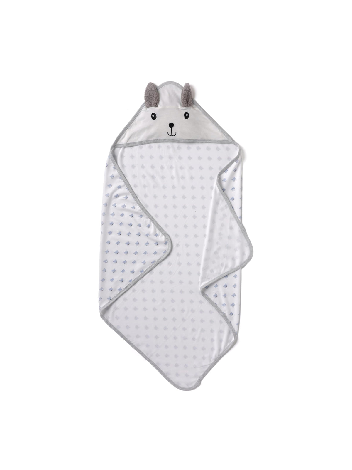 Feto Blue Bear Hooded Baby Towel | Soft Waffle Cotton | Baby Towel for Newborn | Safe & Comfortable for Newborns & Infants | Lig
