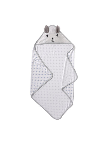 Feto Blue Bear Hooded Baby Towel | Soft Waffle Cotton | Baby Towel for Newborn | Safe & Comfortable for Newborns & Infants | Lig