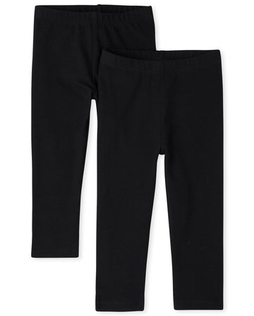 The Children'S Place Baby Girls And Toddler Girls Leggings,Black/Black 2 Pack,12-18Mos