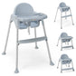 Baby Joy Baby High Chair, 4 In 1 Convertible High Chair With Adjustable Legs, Double Removable Tray, Safety Harness & Footrest,