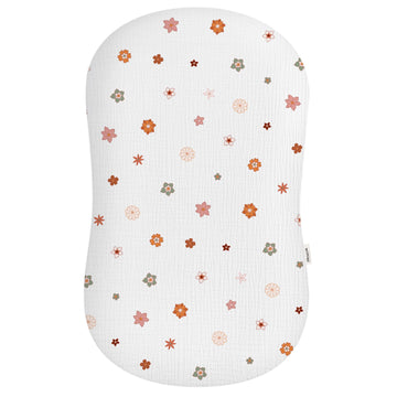 Muslin Baby Lounger Cover, Soft Breathable Newborn Lounger Pillow Cover For Boys Girls Infant (Flower-B)