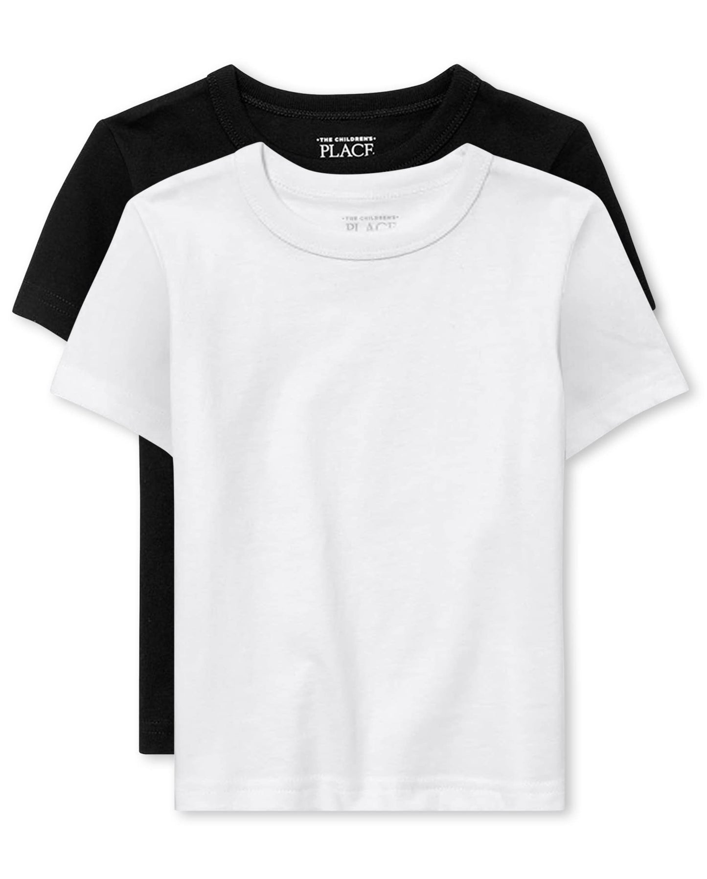 The Children'S Place Baby Boys And Toddler Short Sleeve Basic Layering T-Shirt Shirt, Black/White 2 Pack, 5T Us