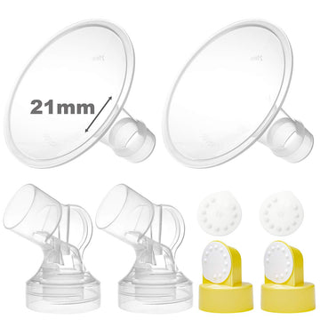 Nenesupply Pump Parts 21Mm Flanges Compatible With Medela Breastpump Flange Valve Membrane Connector Compatible With Personalfit