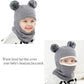 Baby Girls Boys Winter Hat Scarf Earflap Hood Scarves Toddler Kids (Grey-1, 2-5T)