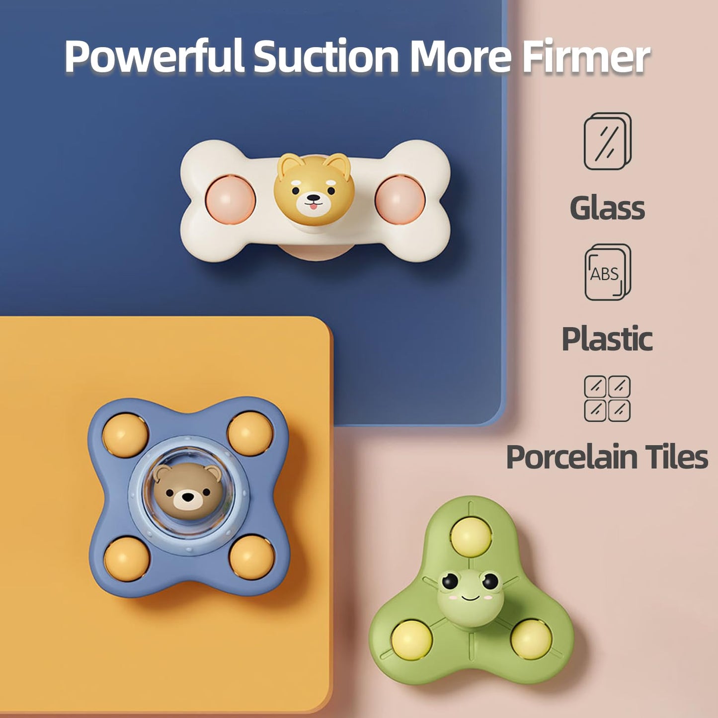 Suction Cup Spinner Toys For Boys, Sensory Spinning Tops Toy For Toddlers, First Birthday Baby Gifts For Girls(Group G)