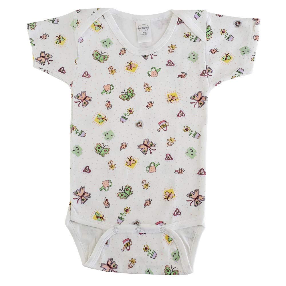 Bambini Cotton Baby Boy Girl Short Sleeve Onesie Bodysuit Variety 3-Pack - Newborn